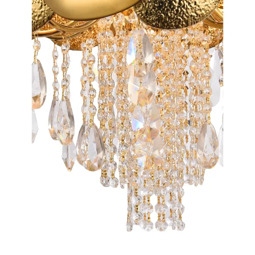 Люстра подвесная VALENCIA 91009/8C GOLD Natali Kovaltseva золотая прозрачная на 8 ламп, основание золотое в стиле арт-деко современный  фото 4