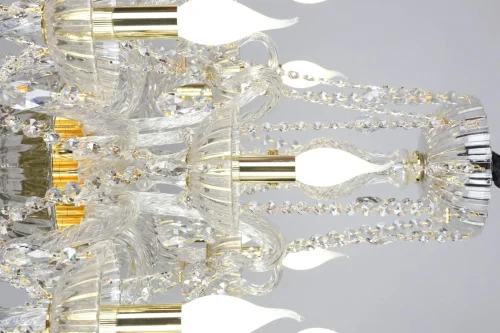 Люстра подвесная Bonaita OML-70103-15 Omnilux без плафона на 15 ламп, основание прозрачное золотое в стиле классический  фото 3