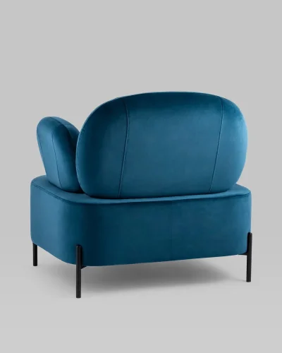 Кресло Кэнди велюр синий УТ000036650 Stool Group, синий/велюр, ножки/металл/чёрный, размеры - *790***860*790мм фото 7