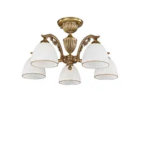Люстра потолочная  PL 8621/5 Reccagni Angelo белая на 5 ламп, основание античное бронза в стиле классический 