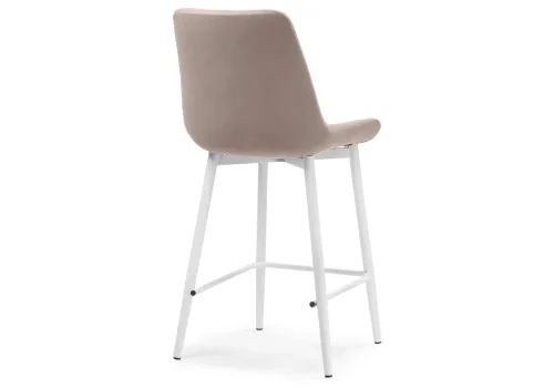 Полубарный стул Алст К латте / белый 502280 Woodville, бежевый/велюр, ножки/металл/белый, размеры - ****500* фото 4