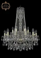 Люстра подвесная хрустальная 11.25.12+6.220.h-80.Gd.Sp Bohemia Art Classic прозрачная на 18 ламп, основание золотое в стиле классика 