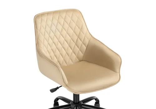 Компьютерное кресло Алмер бежевое  566505 Woodville, бежевый/велюр, ножки/пластик/чёрный, размеры - *930***570*600 фото 5