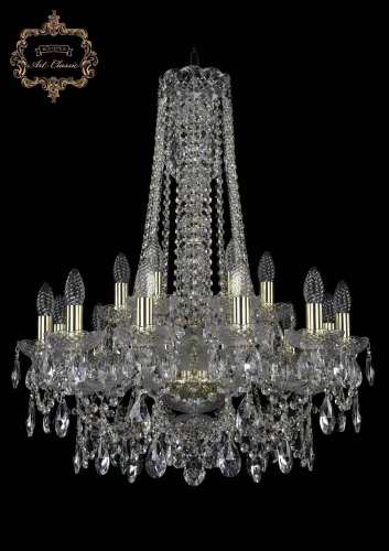 Люстра подвесная хрустальная 11.25.12+6.220.h-80.Gd.Sp Bohemia Art Classic прозрачная на 18 ламп, основание золотое в стиле классический 