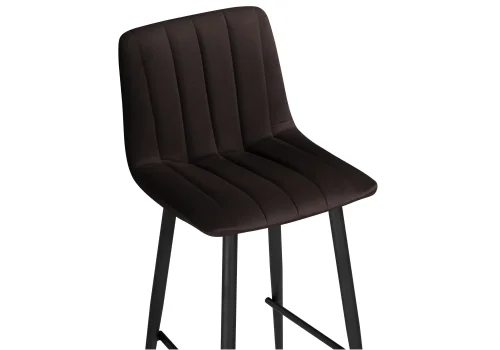 Полубарный стул Дани коричневый / черный 576463 Woodville, коричневый/велюр, ножки/металл/чёрный, размеры - ****420*480 фото 5