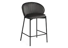 Полубарный стул Нейл серый / черный 528460 Woodville, серый/велюр, ножки/металл/чёрный, размеры - ****580*450