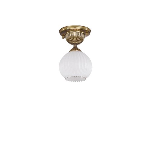 Светильник потолочный PL 9350/1 Reccagni Angelo белый 1 лампа, основание золотое в стиле классика 