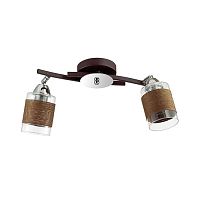 Люстра потолочная  FILLA 3030/2CA Lumion коричневая на 2 лампы, основание коричневое хром в стиле современный 