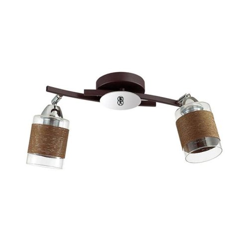 Люстра потолочная  FILLA 3030/2CA Lumion коричневая на 2 лампы, основание хром коричневое в стиле модерн 