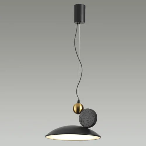 Светильник подвесной LED Travertino 6626/20L Odeon Light чёрный 1 лампа, основание чёрное в стиле современный хай-тек  фото 4