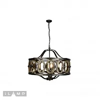 Люстра подвесная Organic Loft192-6 iLamp коричневая на 6 ламп, основание коричневое в стиле современный американский 