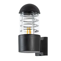 Настенный светильник Coppia A5217AL-1BK Arte Lamp уличный IP44 чёрный 1 лампа, плафон прозрачный в стиле современный E27