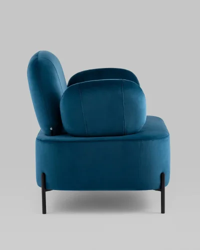 Кресло Кэнди велюр синий УТ000036650 Stool Group, синий/велюр, ножки/металл/чёрный, размеры - *790***860*790мм фото 4