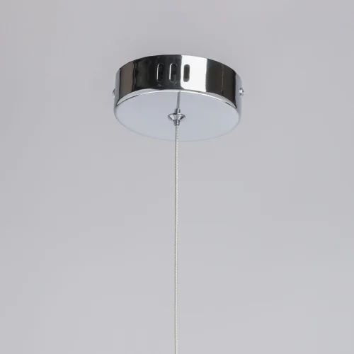 Светильник подвесной LED Капелия 730011601 DeMarkt прозрачный 1 лампа, основание хром в стиле современный  фото 7