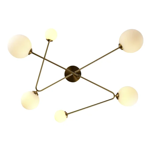 Люстра потолочная Fantini SLE2211-302-06 Evoluce белая на 6 ламп, основание латунь в стиле современный шар фото 4