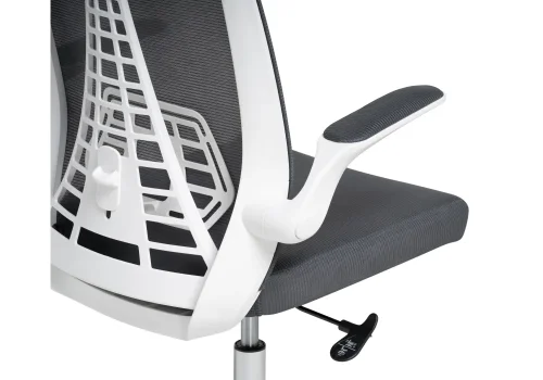 Компьютерное кресло Lokus dark gray 15633 Woodville, серый/сетка, ножки/пластик/белый, размеры - *1210***660*650 фото 9