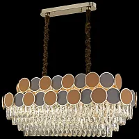 Люстра подвесная хрустальная Oriana WE145.14.303 Wertmark прозрачная на 14 ламп, основание золотое в стиле классический 