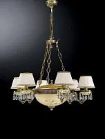Люстра подвесная  L 6420/6+3 Reccagni Angelo жёлтая белая на 9 ламп, основание античное бронза в стиле классический 