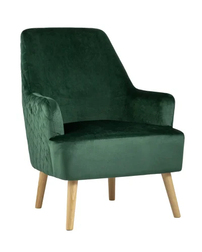 Кресло Хантер, велюр зеленый УТ000005604 Stool Group, зелёный/велюр, ножки/дерево/бежевый, размеры - ****680*740мм