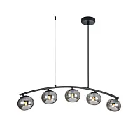 Светильник подвесной Arcata 4054-5P Favourite серый чёрный 5 ламп, основание чёрное в стиле современный шар