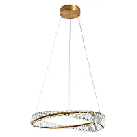Люстра подвесная LED Millie 1136/17 SP-36 Divinare прозрачная на 1 лампа, основание латунь в стиле современный кольца