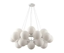 Люстра подвесная Сида 07508-20,01 Kink Light белая на 20 ламп, основание белое в стиле современный молекула шар
