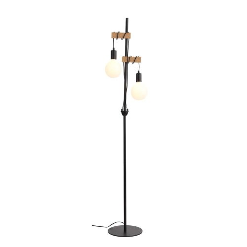 Торшер лофт Bagetti SL1142.405.01 Evoluce  без плафона 2 лампы, основание чёрное бежевое в стиле лофт
 фото 2