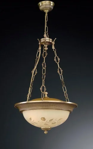 Люстра подвесная  L 6218/3 Reccagni Angelo жёлтая на 3 лампы, основание античное бронза в стиле классический 