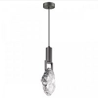 Светильник подвесной LED Lia 6695/5L Odeon Light прозрачный 1 лампа, основание чёрное в стиле арт-деко модерн 