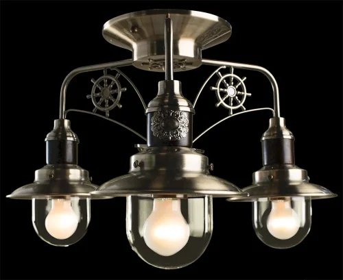 Люстра потолочная Sailor A4524PL-3AB Arte Lamp прозрачная на 3 лампы, основание античное бронза в стиле кантри  фото 2