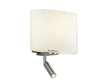 Бра с выключателем 14361/A white shade Newport белый 1 лампа, основание хром в стиле американский современный для чтения