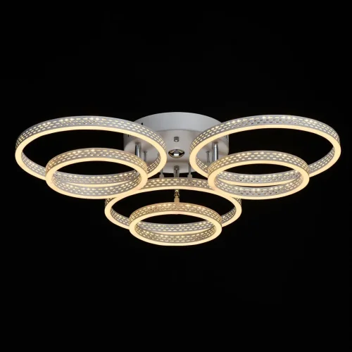 Люстра потолочная LED с пультом Аурих 496019006 DeMarkt белая на 1 лампа, основание белое в стиле хай-тек с пультом кольца фото 3