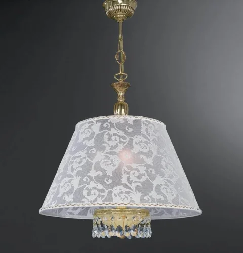 Люстра подвесная  L 7133/50 Reccagni Angelo белая бежевая на 3 лампы, основание золотое в стиле классический 