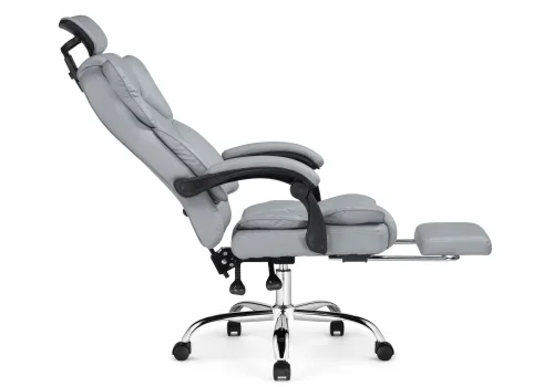 Компьютерное кресло Baron light gray 15635 Woodville, серый/экокожа, ножки/металл/хром, размеры - *1360***640*640 фото 6