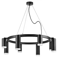 Люстра подвесная Рулло (Rullo) LR0183748740 Lightstar чёрная на 8 ламп, основание чёрное в стиле хай-тек Люстра подвесная Рулло (Rullo) LR0183748740 Lightstar чёрная на 8 ламп, основание чёрное в стиле хай-тек