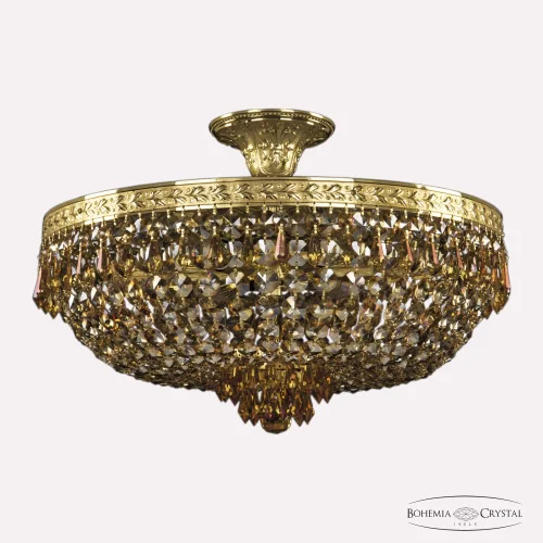 Люстра потолочная 19271/45IV G R777 Bohemia Ivele Crystal золотая янтарная на 6 ламп, основание золотое в стиле классический sp фото 2