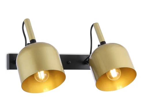 Бра TR97106 Ambrella light золотой на 2 лампы, основание чёрное в стиле современный лофт 