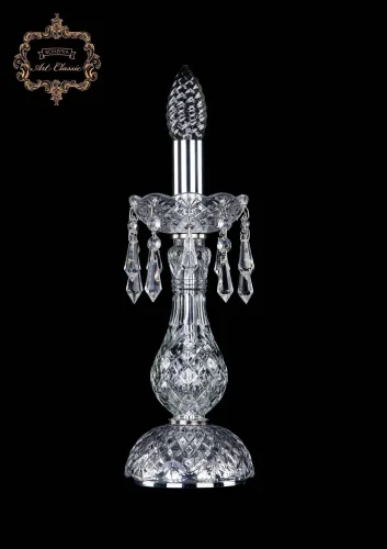 Настольная лампа 12.23.1-28.Cr.Dr Bohemia Art Classic прозрачная 1 лампа, основание хром металл в стиле классический 