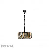 Люстра подвесная Royal 10390-5P BK iLamp прозрачная на 5 ламп, основание чёрное в стиле современный американский 