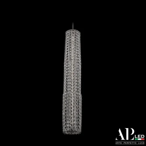 Люстра каскадная / потолочная LED Rimini S511.1.60.A.4000 Arte Perfetto Luce прозрачная на 1 лампа, основание никель в стиле классический 