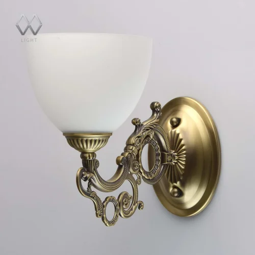 Бра Ариадна 450026701 MW-Light белый на 1 лампа, основание античное бронза в стиле классический  фото 2