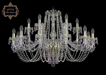 Люстра подвесная хрустальная 11.24.12+6.360.Gd.V7010 Богемиа Арт Классик прозрачная на 18 ламп, основание золотое в стиле классический Люстра подвесная хрустальная 11.24.12+6.360.Gd.V7010 Богемиа Арт Классик прозрачная на 18 ламп, основание золотое в стиле классический