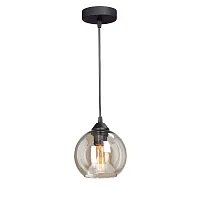 Светильник подвесной V4540-1/1S Vitaluce янтарный 1 лампа, основание чёрное в стиле хай-тек шар