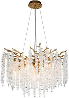 Люстра подвесная Eiva 2167/05/08P Stilfort прозрачная на 8 ламп, основание бронзовое в стиле флористика современный ветви