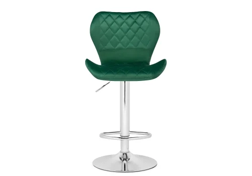 Барный стул Porch green / chrome 15723 Woodville, зелёный/велюр, ножки/металл/хром, размеры - *1080***460*490 фото 2