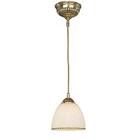 Светильник подвесной L 7105/14 Reccagni Angelo белый 1 лампа, основание золотое в стиле классический 