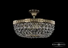 Светильник потолочный 19013/35IV G Bohemia Ivele Crystal прозрачный 2 лампы, основание золотое в стиле классика sp
