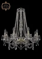 Люстра подвесная хрустальная 11.25.8.220.h-74.Gd.Sp Bohemia Art Classic прозрачная на 8 ламп, основание золотое в стиле классика 