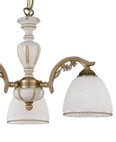 Люстра подвесная  L 8606/3 Reccagni Angelo белая на 3 лампы, основание античное бронза в стиле кантри классический  фото 2