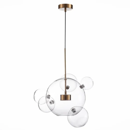 Светильник подвесной LED Bopone SL1133.213.01 ST-Luce прозрачный 1 лампа, основание золотое в стиле современный шар фото 2